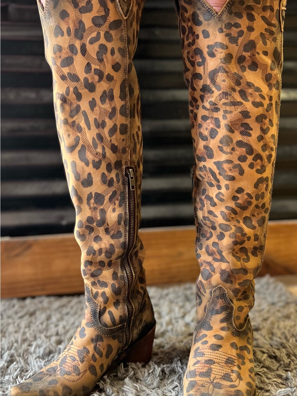 Liberty Black Boots Allyssa Chita Miel LB712989 Size 9 Leopard